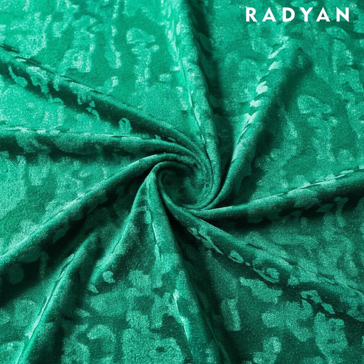 1 Yard Stretchy Velvet Hologram Embossed Island Print Fabric 60 Inches Width